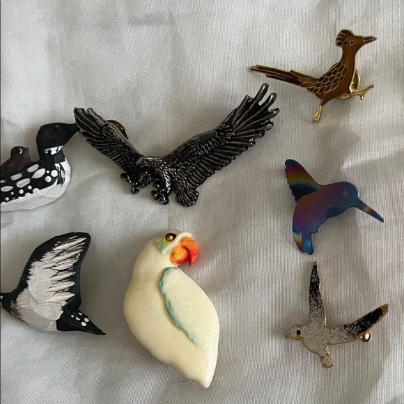 Lot of (7) Mixed bird brooches - Picture 3 of 7